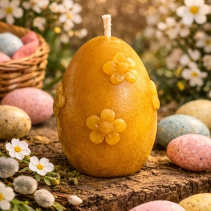Свещ яйце с цветя