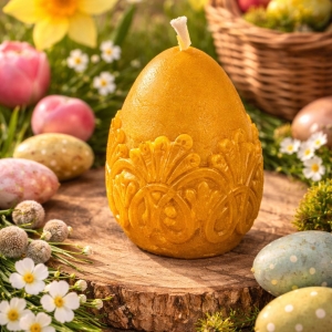 Свещ яйце с дантела
